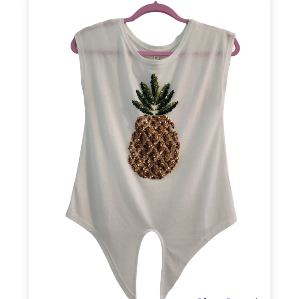EUC, Springfield, Pineapple Sequined Shirt, Size XS